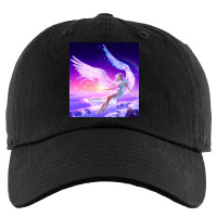 Girl Flying Angel Wings Lights Drawing Fantasy Kids Cap | Artistshot