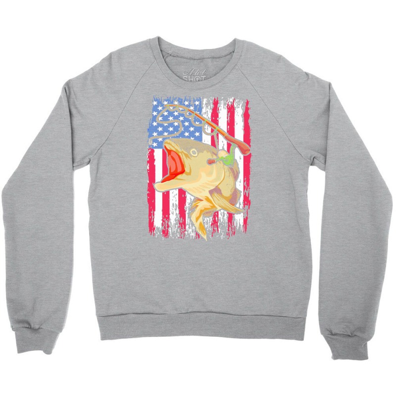 Fishing T  Shirt American Fisherman Angle Fish U S Flag Fishing T  Shi Crewneck Sweatshirt by partyguess | Artistshot