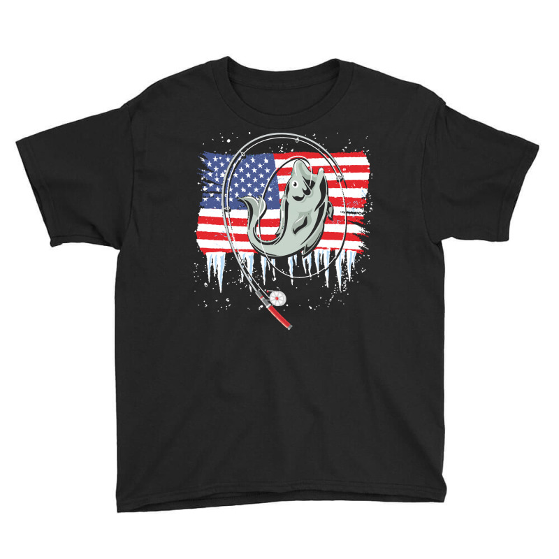 Fishing T  Shirt American Fisherman U S Flag Fish Angle Fishing T  Shi Youth Tee by partyguess | Artistshot