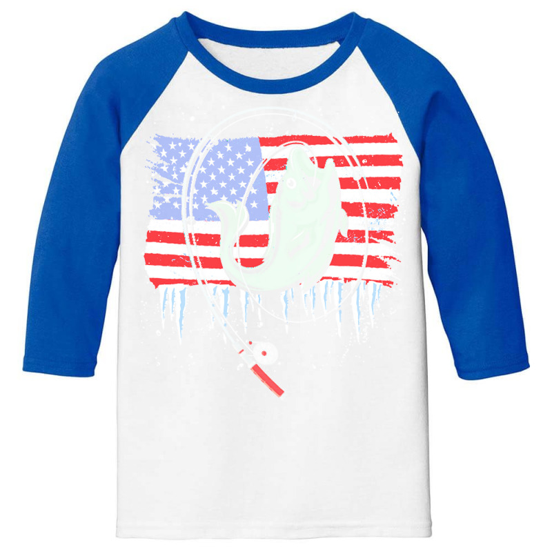 Fishing T  Shirt American Fisherman U S Flag Fish Angle Fishing T  Shi Youth 3/4 Sleeve by partyguess | Artistshot