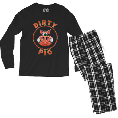 Dirty Funny Pig Men's Long Sleeve Pajama Set Designed By Warning