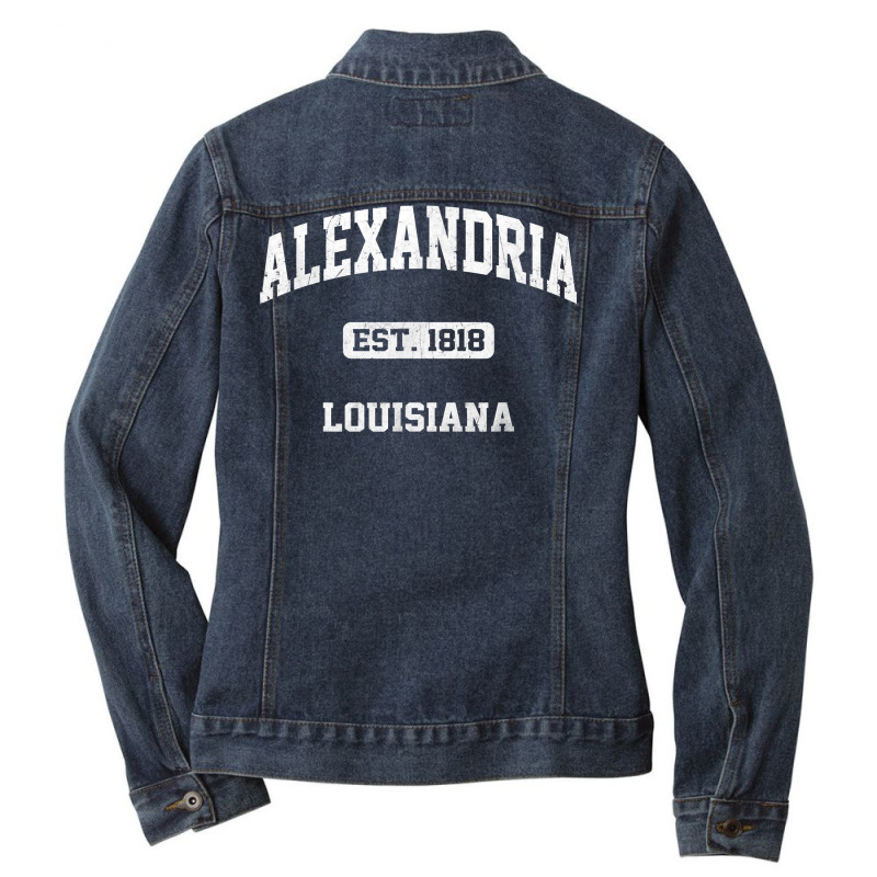 Alexandria Louisiana La Vintage State Athletic Style T Shirt Ladies Denim Jacket by bibonzgulnacqo | Artistshot