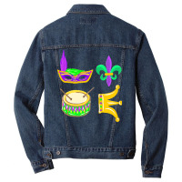 Mardi Gras Mask Parade Outfit Idea T  Shirt Mardi Grass Parade Outfit Men Denim Jacket | Artistshot