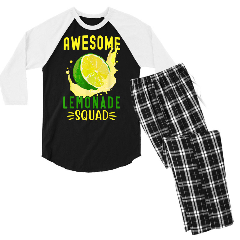 Awesome Lemonade Squad For Lemonade Stand Summer Vacation T Shirt Men's 3/4 Sleeve Pajama Set by bibonzgulnacqo | Artistshot