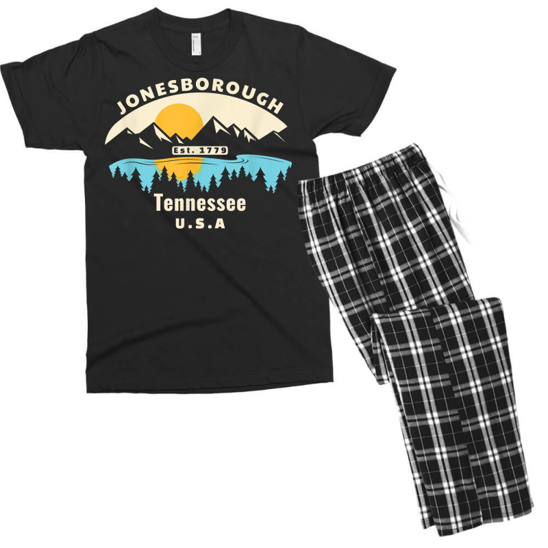 Jonesborough Tennessee Souvenir Mountain Sunset River T Shirt Men's T-shirt Pajama Set by lorebrend | Artistshot