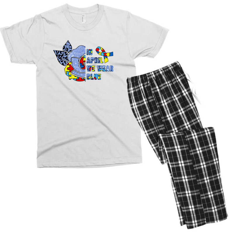 In April We Wear Blue Men's T-shirt Pajama Set | Artistshot