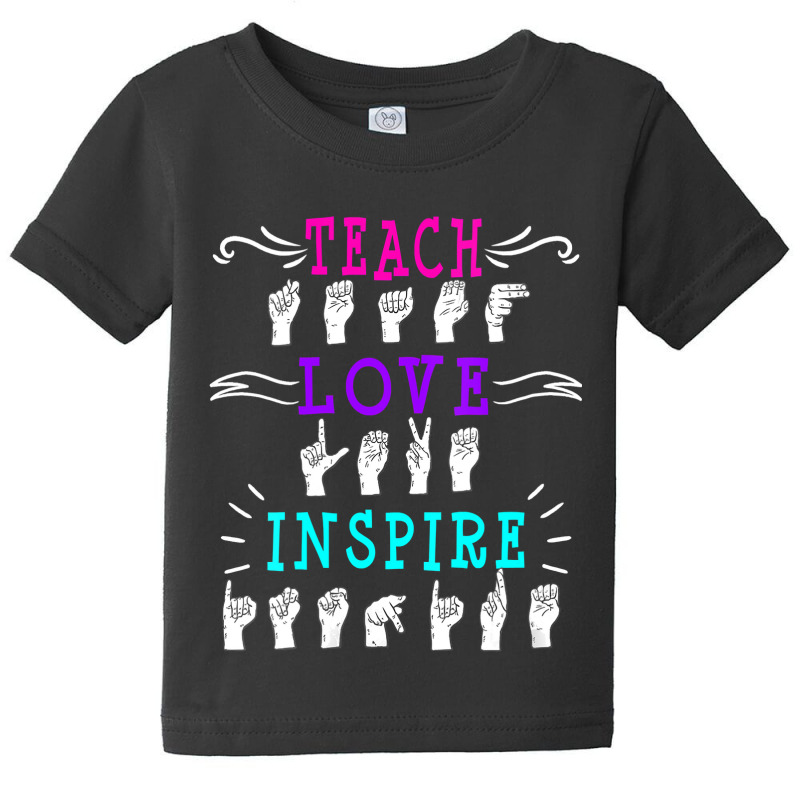 Womens American Sign Language Asl Teacher Hearing Impaired Inspire V N Baby Tee | Artistshot