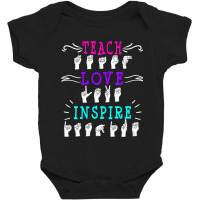 Womens American Sign Language Asl Teacher Hearing Impaired Inspire V N Baby Bodysuit | Artistshot