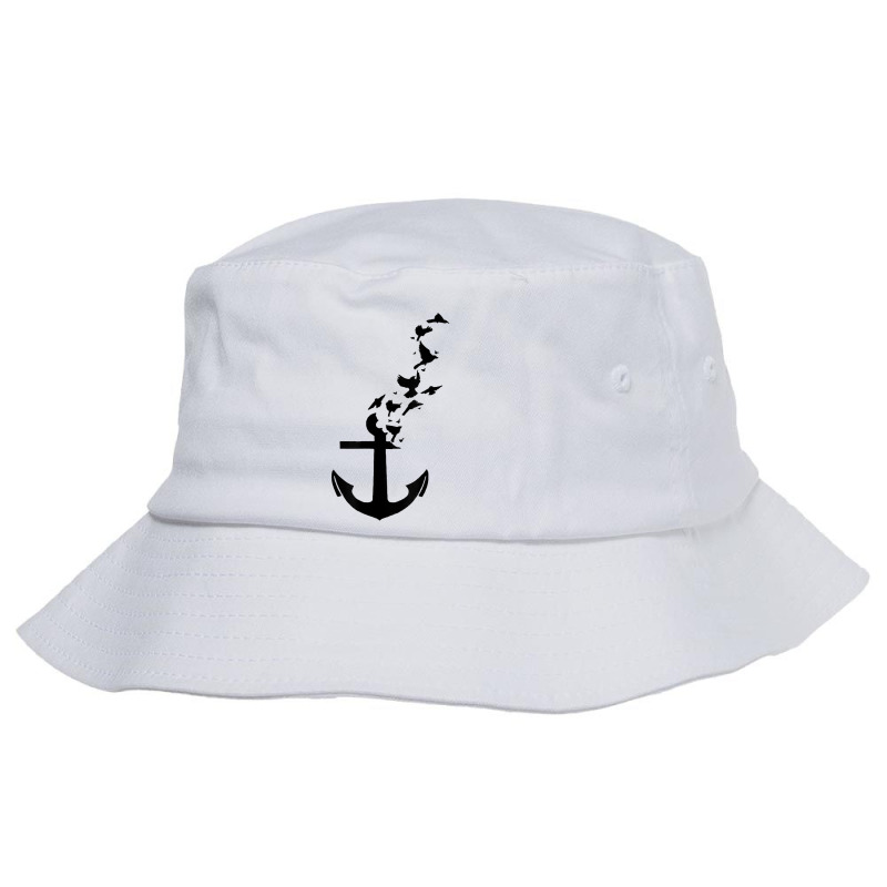 Anchor With Flying Birds   Sea Captain Animal Gift T Shirt Bucket Hat by LiadCotten | Artistshot