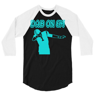 Cam Newton Carolina Panthers Dab On Em 3/4 Sleeve Shirt Designed By Mdk Art