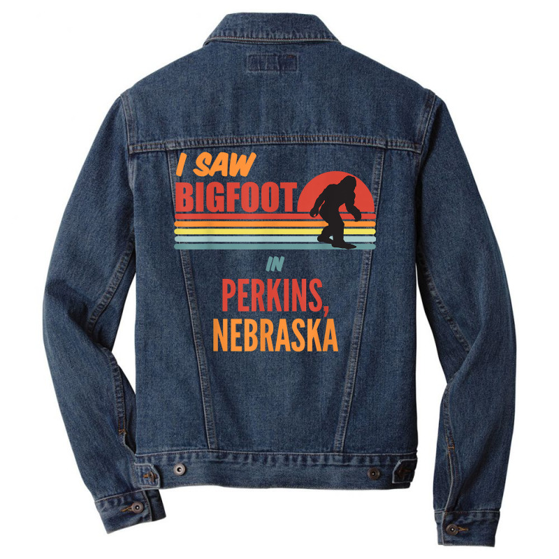 Bigfoot Lives In Perkins Nebraska T Shirt Men Denim Jacket | Artistshot