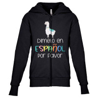 Womens En Espanol Por Favor Bilingual Spanish Teacher Gifts T Shirt Youth Zipper Hoodie | Artistshot