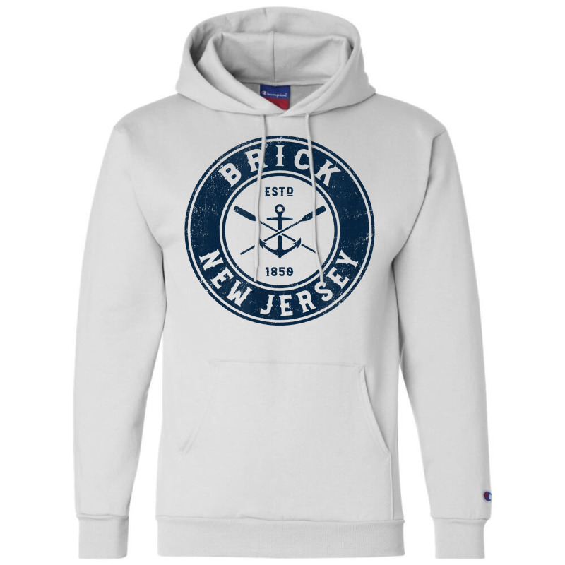 Brick New Jersey Nj Vintage Boat Anchor & Oars T Shirt Champion Hoodie by ReagerAero | Artistshot