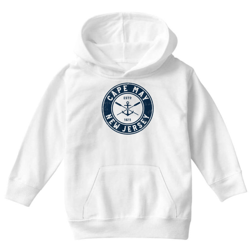 Cape May New Jersey Nj Vintage Boat Anchor & Oars T Shirt Youth Hoodie by ReagerAero | Artistshot