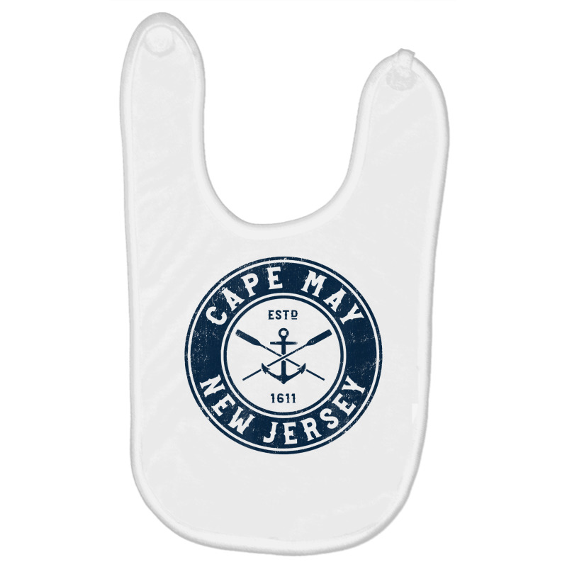 Cape May New Jersey Nj Vintage Boat Anchor & Oars T Shirt Baby Bibs by ReagerAero | Artistshot