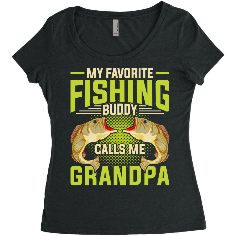 Fishing T  Shirt Hobby Fisher Angle Fish Grandpa Fathers Day Fisherman Women's Triblend Scoop T-shirt by partyguess | Artistshot