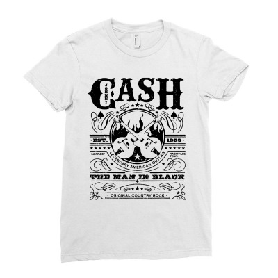 Johnny Arts Cash Music Legends Never Die Ladies Fitted T-shirt Designed By Romeo And Juliet