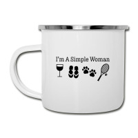 Womens I'm A Simple Woman Wine Flip Flops Dog Paw Tennis Gift T Shirt Camper Cup | Artistshot