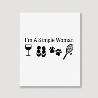 Womens I'm A Simple Woman Wine Flip Flops Dog Paw Tennis Gift T Shirt Portrait Canvas Print | Artistshot