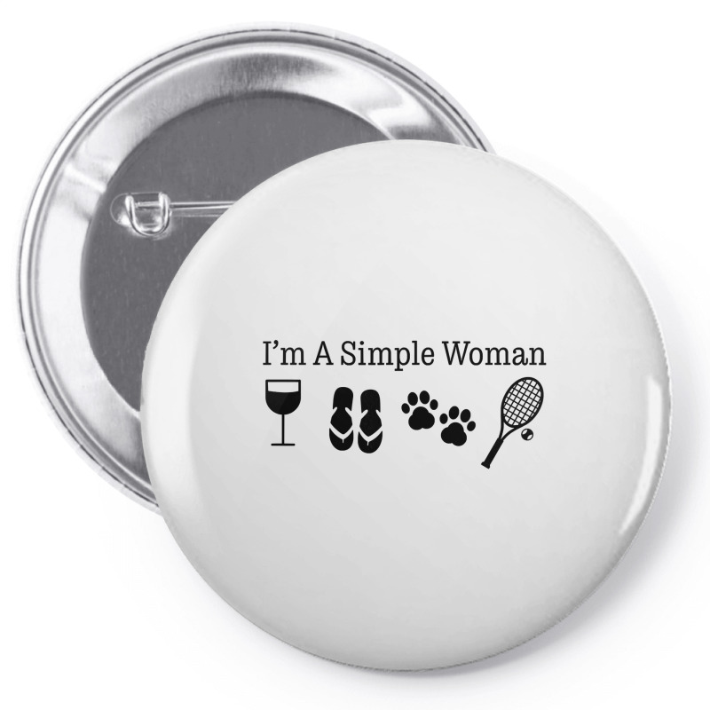 Womens I'm A Simple Woman Wine Flip Flops Dog Paw Tennis Gift T Shirt Pin-back Button | Artistshot