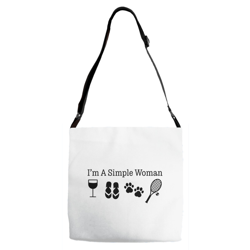 Womens I'm A Simple Woman Wine Flip Flops Dog Paw Tennis Gift T Shirt Adjustable Strap Totes | Artistshot