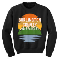 From Burlington County New Jersey Vintage Sunset T Shirt Youth Sweatshirt | Artistshot