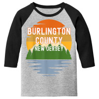 From Burlington County New Jersey Vintage Sunset T Shirt Youth 3/4 Sleeve | Artistshot