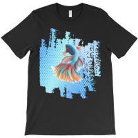 Beta Fish T  Shirt Beta Fish Blue With Rainbow Tail On Blue T  Shirt T-shirt | Artistshot