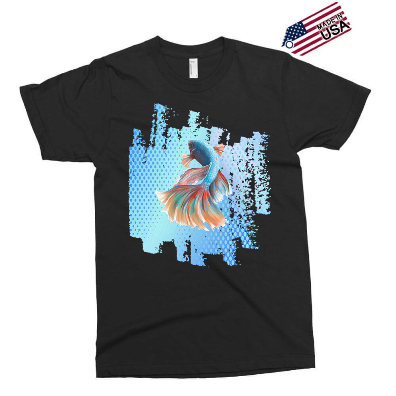 Beta Fish T  Shirt Beta Fish Blue With Rainbow Tail On Blue T  Shirt Exclusive T-shirt | Artistshot