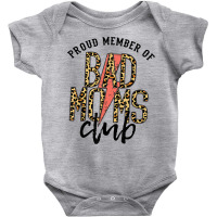 Leopard Proud Member Of Bad Moms Club Lightning Bolt Western T Shirt Baby Bodysuit | Artistshot