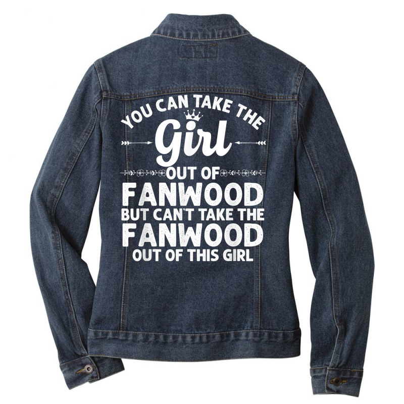 Girl Out Of Fanwood Nj New Jersey Gift Funny Home Roots Usa T Shirt Ladies Denim Jacket by ReagerAero | Artistshot