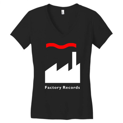 Factory Records   Retro Record Label Women's V-neck T-shirt Designed By Wanzinx
