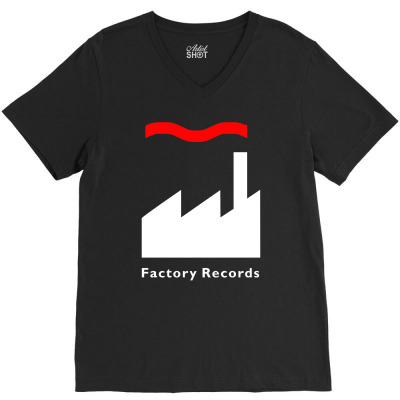 Factory Records   Retro Record Label V-neck Tee Designed By Wanzinx