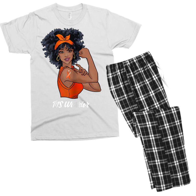 Womens Ms Warrior Fighter Support Multiple Sclerosis Awareness T Shirt Men's T-shirt Pajama Set | Artistshot