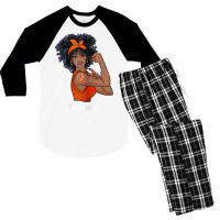 Womens Ms Warrior Fighter Support Multiple Sclerosis Awareness T Shirt Men's 3/4 Sleeve Pajama Set | Artistshot