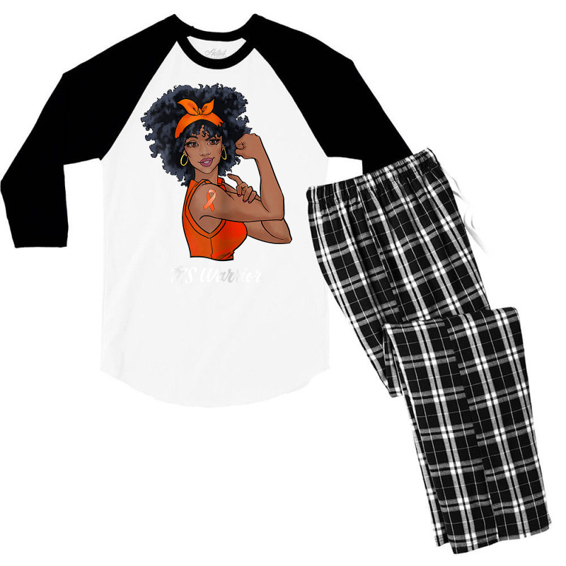 Womens Ms Warrior Fighter Support Multiple Sclerosis Awareness T Shirt Men's 3/4 Sleeve Pajama Set | Artistshot