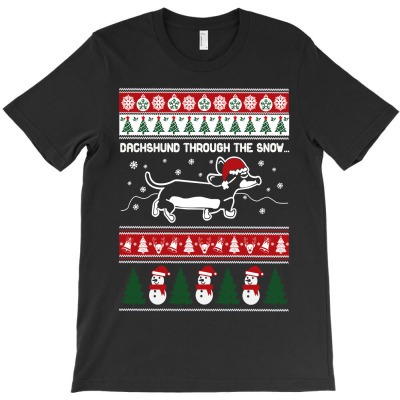 Dachshund Through The Snow T-shirt Designed By Phsl