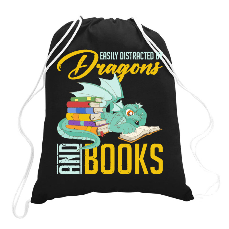 Book Dragon T  Shirt Book Lover Magical Animal Reading Book Dragon T Drawstring Bags | Artistshot