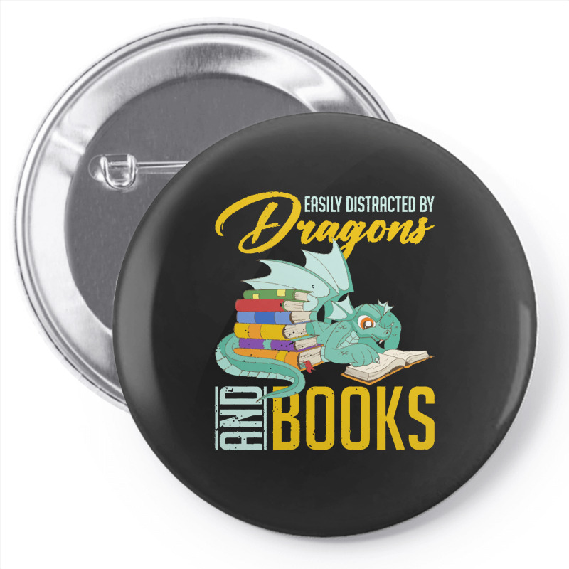 Book Dragon T  Shirt Book Lover Magical Animal Reading Book Dragon T Pin-back Button | Artistshot