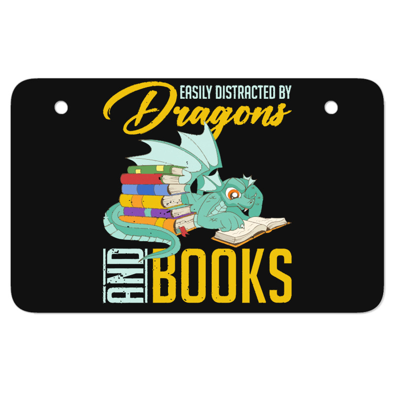 Book Dragon T  Shirt Book Lover Magical Animal Reading Book Dragon T Atv License Plate | Artistshot