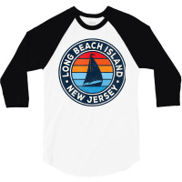 Long Beach Island New Jersey Nj Vintage Sailboat Retro 70s T Shirt 3/4 Sleeve Shirt | Artistshot