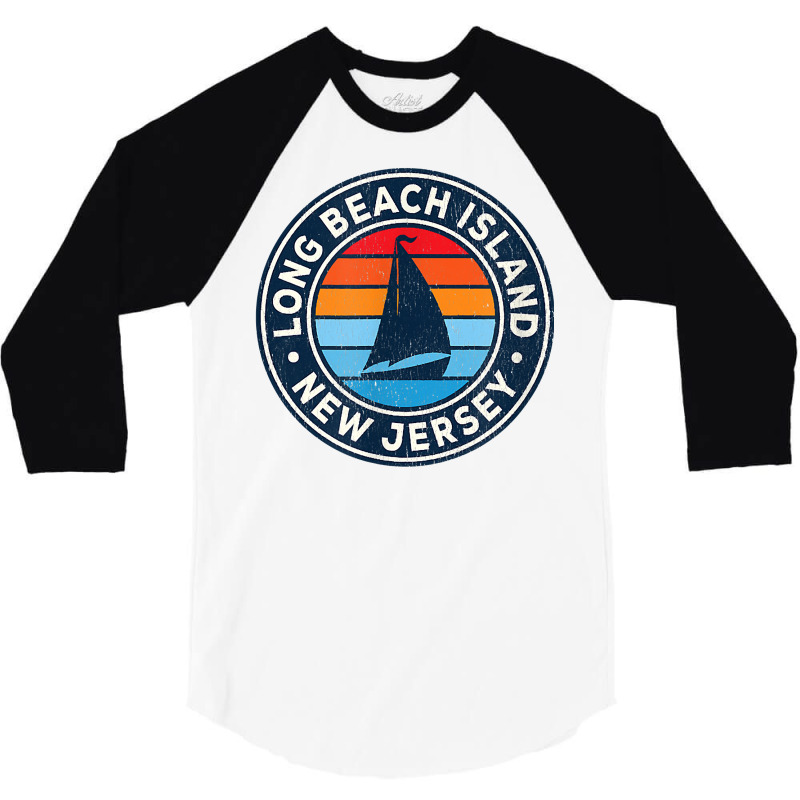 Long Beach Island New Jersey Nj Vintage Sailboat Retro 70s T Shirt 3/4 Sleeve Shirt by ReagerAero | Artistshot