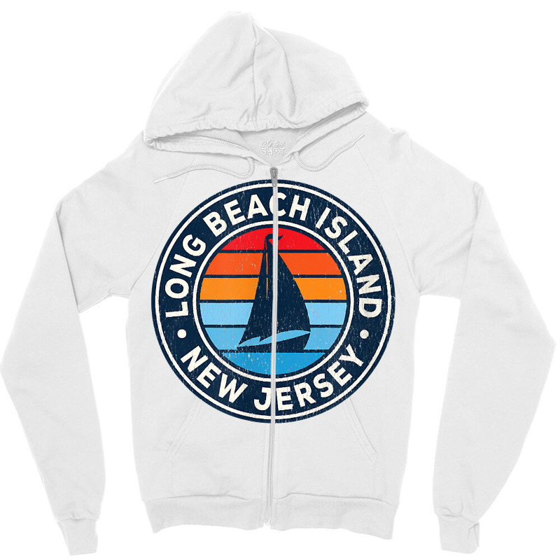 Long Beach Island New Jersey Nj Vintage Sailboat Retro 70s T Shirt Zipper Hoodie by ReagerAero | Artistshot