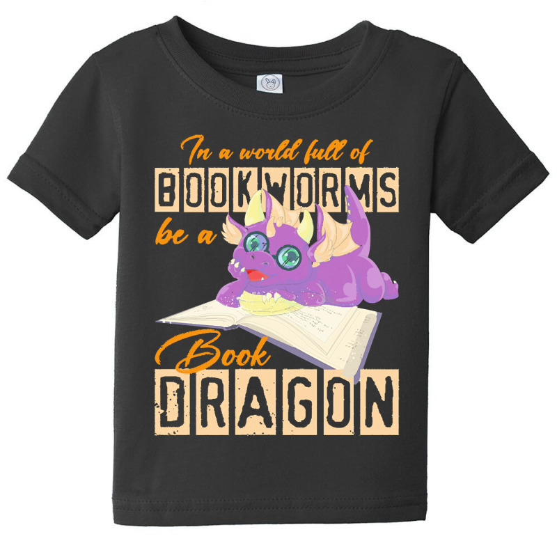 Book Dragon T  Shirt Funny Reading Bookworm Magical Animal Book Dragon Baby Tee by skilesadan918 | Artistshot