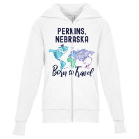 Perkins Nebraska Born To Travel World Explorer T Shirt Youth Zipper Hoodie | Artistshot