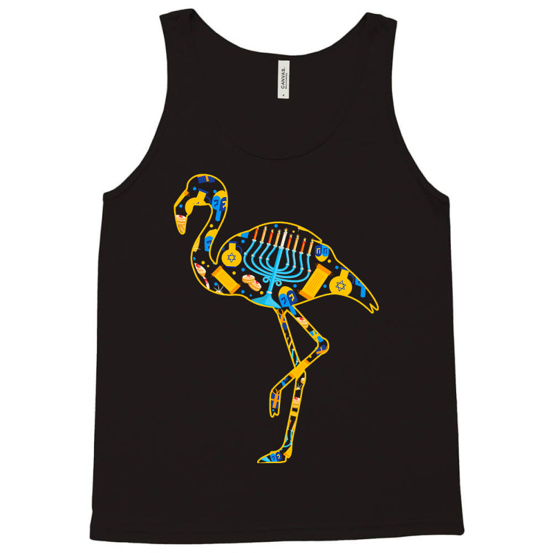 Flamingo Bird Tropical Hanukkah Flamingo Shape Menorah Collection Jewi Tank Top | Artistshot