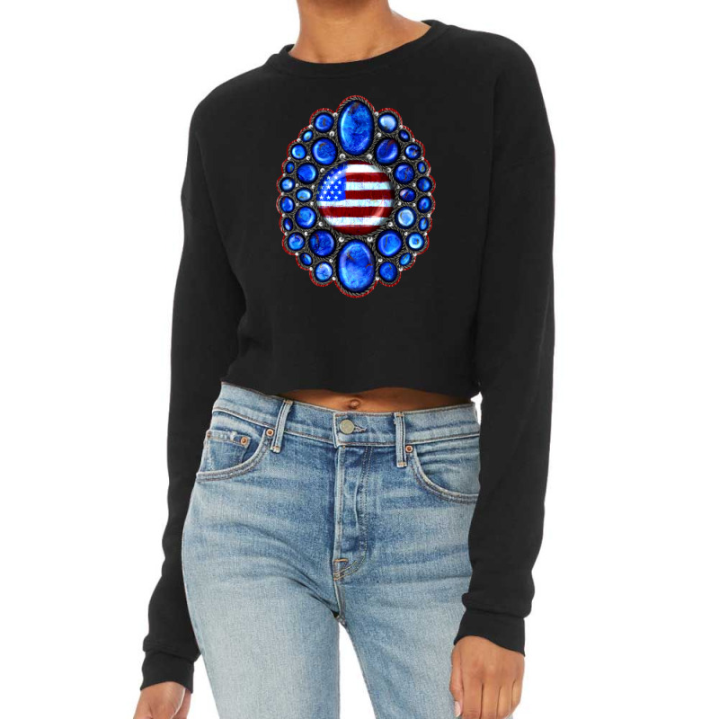 Usa Flag Gemstone Cropped Sweater | Artistshot