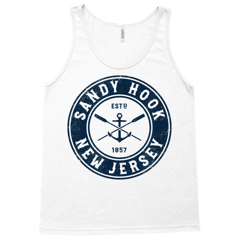 Sandy Hook New Jersey Nj Vintage Boat Anchor & Oars T Shirt Tank Top by ReagerAero | Artistshot