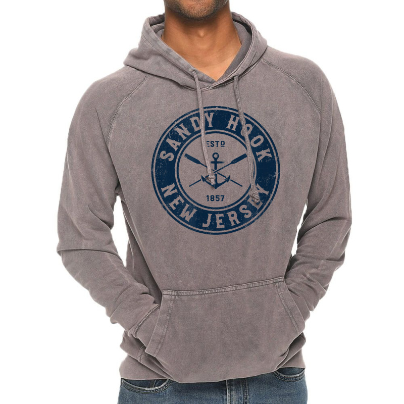 Sandy Hook New Jersey Nj Vintage Boat Anchor & Oars T Shirt Vintage Hoodie by ReagerAero | Artistshot