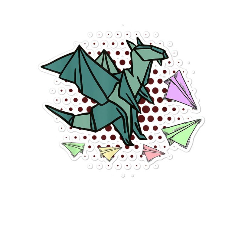 Origami Japanese Art Dragons And Paper Planes Origami T Shirt Sticker | Artistshot